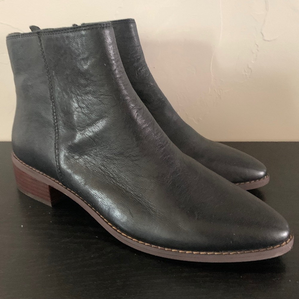 Brand New Black Leather Lucky Brand Ankle Boots